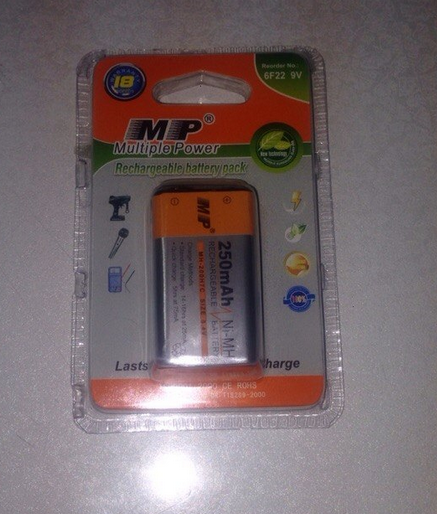  Multiple Power MP-6F22 9V   250mAh Ni-MH